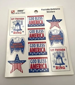 Vintage Patriotic Stickers American Flag Standard Publishing United We Stand - Picture 1 of 11