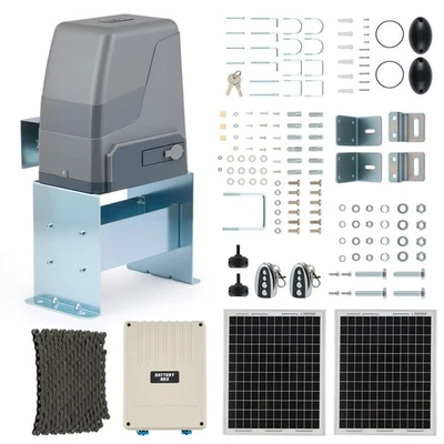 Abridor de puerta corredera CO-Z 3300 lb con panel solar de 20 W para puertas de entrada de 40 pies Foto 1 de 4