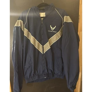 Chaqueta cortavientos de la Fuerza Aérea de los Estados Unidos cremallera completa azul ligero talla L - Imagen 1 de 9
