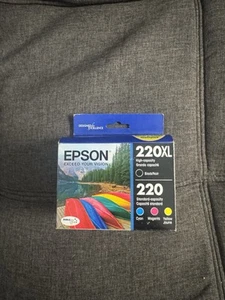 Epson 220XL Black 220 Color Cyan Magenta Yellow Ink Cartridge Genuine New 2020 - Zdjęcie 1 z 4