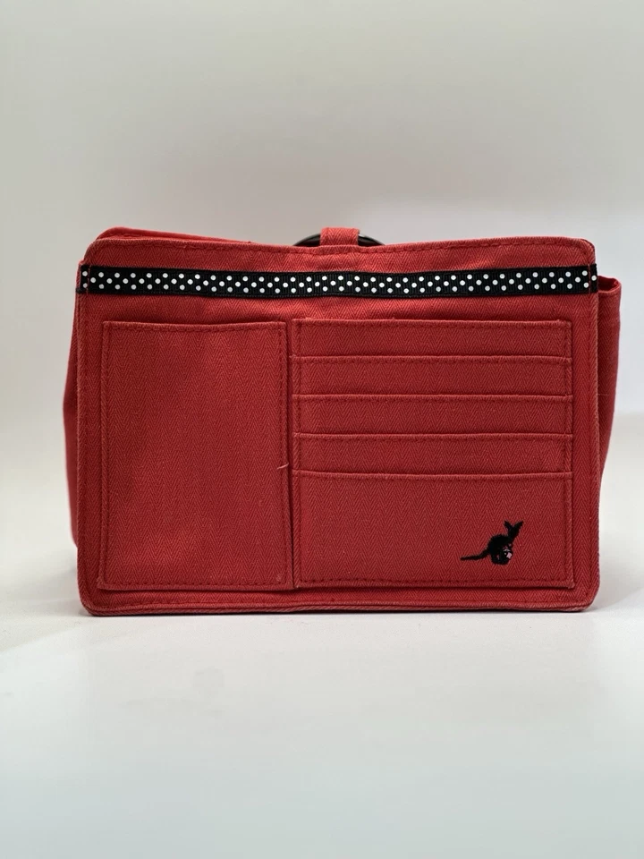 Bolso de mano rojo Pouchee cierre magnético pequeño monedero insertado billetera bolsillos Foto 1 de 4