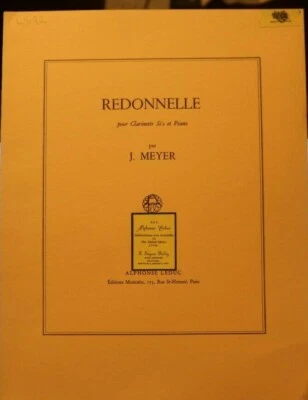 Clarinet & Piano Redonnelle by Jean Meyer New Out of Print - Image 1 of 3