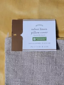 Velvet Linen Pillow Cover 20 X 20 In Pottery Barn Daffodil Yellow - Picture 1 of 6