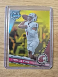 2023 Bowman University U Chrome Cameron Ward Yellow Refractor Washington /75 - Bild 1 von 1