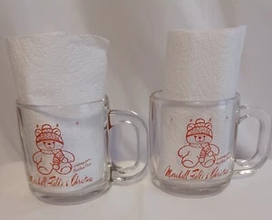 Vintage Marshall Field's Mistletoe Bear Holiday Mug Set of (2) 1986 - Picture 1 of 8