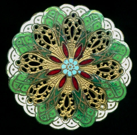 Large Old Enamel Button 1&7/16" Cover