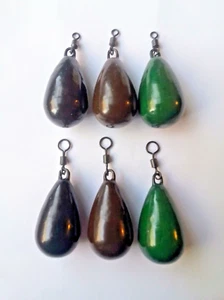 10 x DUMPY DISTANCE PEAR Carp Fishing Leads Weights 1oz - 4oz Smooth Coating - Picture 1 of 18