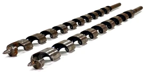 Lotto di 2 punte per coclea in legno vintage - Giappone - 15/16" e 7/8" - lunghe 18 pollici - Foto 1 di 5
