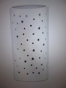 Hampton Bay 10in. White Indoor Ceramic Up-Light with White Cut Out Pattern Shade - Picture 1 of 3