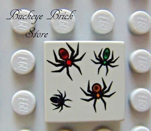 LEGO Minifig Light GRAY SPIDERS 2x2 TILE Animal Insects Bugs - Picture 1 of 2
