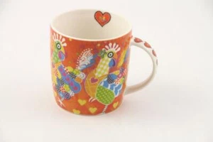 Taza de café Maxwell & Williams Love Hearts pollo gallo baile ~ Donna Sharam - Imagen 1 de 8
