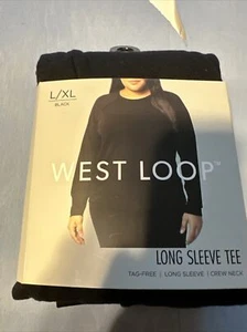 Damen-T-Shirt West Loop Langarm Rundhalsausschnitt ohne Etikett L/XL Freizeit Oberteil - Bild 1 von 2