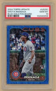 Shota Imanaga - 2024 Topps Update - RC Debut - Blue Foil /999 - PSA 10 - Picture 1 of 2