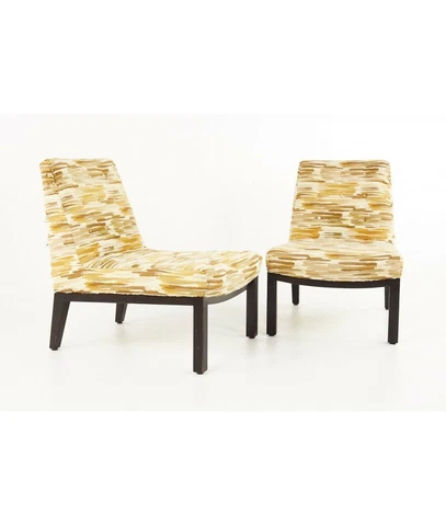 Edward Wormley for Dunbar Mid Century Slipper Chairs Cover