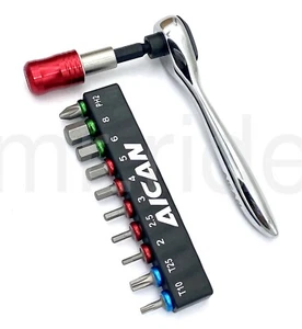 Mini Bike Portable Ratchet Rocket Lite Tool Pouch,Extension bar+10 Hex Bits Red - Picture 1 of 8