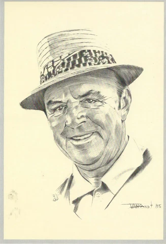 Sam Snead William Van Zandt 4-1/2" x 6-1/2" artwork postcard Cover