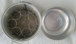 Vtg Formulette ALUMINUM POT w/ LID, RACK, TONGS & Original BOX Bottle STERILIZER