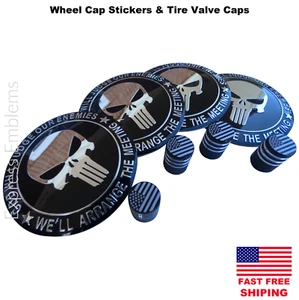 4x 2nd Amendment Wheel Cap Hub Sticker Decal (2.20") & 4x Tire Valve Stem Caps - Picture 1 of 6