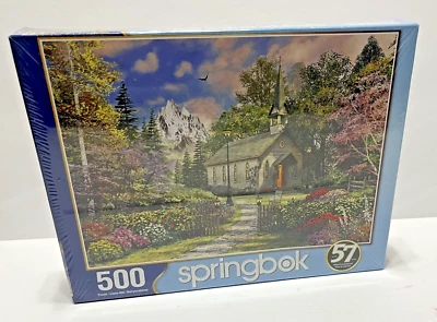 MOUNTAIN VIEW 500 Piece Jigsaw Puzzle Beautiful Church Springbok NEW SEALED - Image 1 of 4