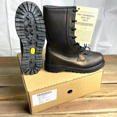 USGI MILITARY GORETEX ICW FULL LEATHER WATERPROOF Combat Boots BLACK 6W MENS NEW - Image 1 of 4