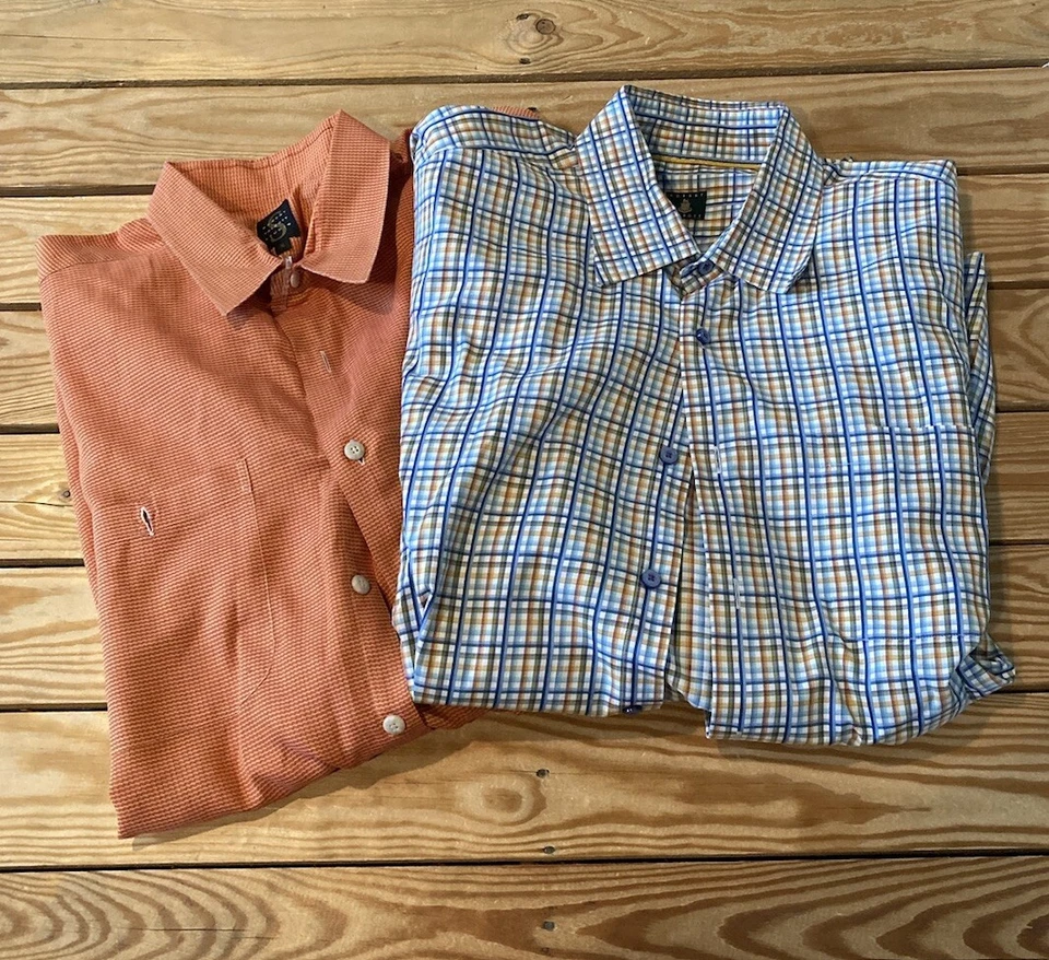 Robert Talbott Studio Men’s Lot Of 2 Button down shirt size XL Orange Blue DD - Image 1 of 4