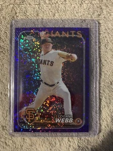 2024 Topps Chrome Logan Webb Purple Speckle Refractor /299 #168 Giants - Picture 1 of 2