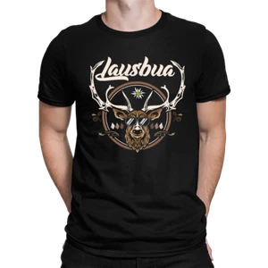 Lausbua Hirsch Trachtenshirt Tracht Hombre Camiseta - Imagen 1 de 12