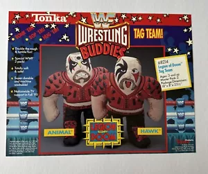Raro Tonka WWF Wrestling Buddies 1991 Promocional Flyer Anuncio Legion Of Doom Juguetes - Imagen 1 de 8