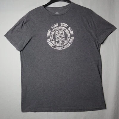 Camiseta Element Para Hombre Grande Gris Centro Árbol Logo Tiza Patín Cuello Redondo SS Naturaleza Foto 1 de 4