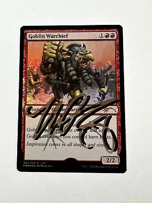 MTG Magic Goblin Warchief Signed FOIL Artist Proof x1 FNM Promo Mark Zug - Image 1 of 2
