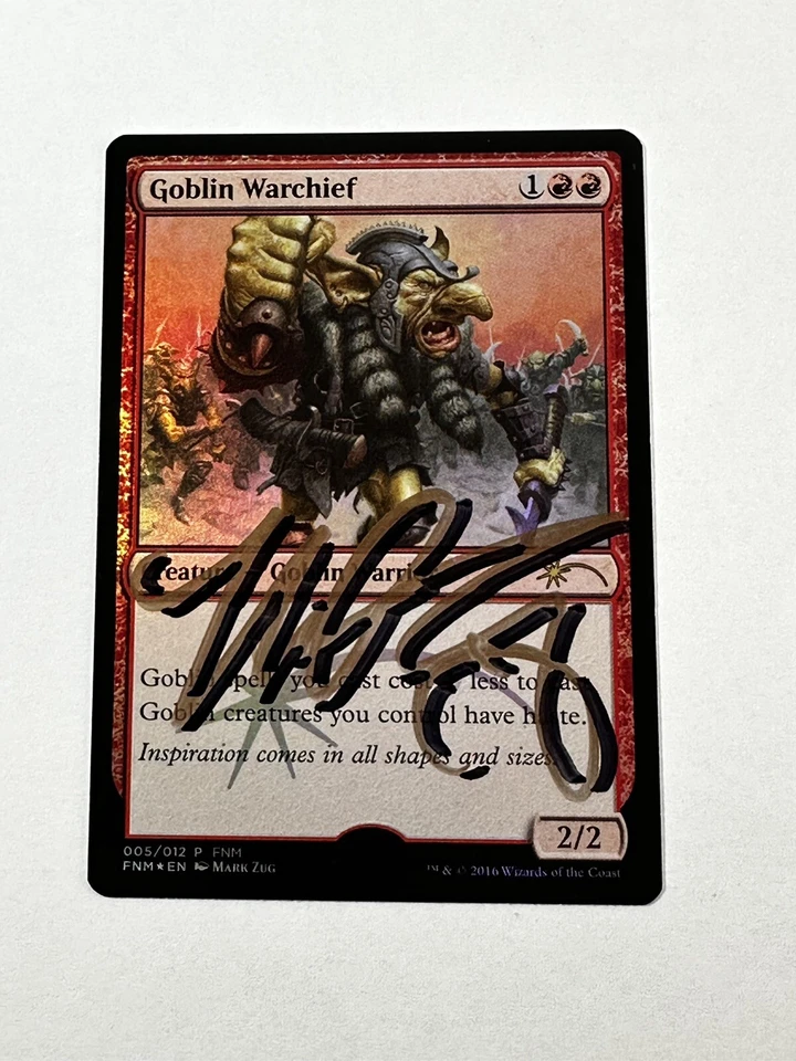 MTG Magic Goblin Warchief Signed FOIL Artist Proof x1 FNM Promo Mark Zug - Image 1 of 2