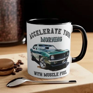 Vintage Muscle Car Coffee Mug Classic Car Enthusiast Gift Accelerate YourMorning - Picture 1 of 21