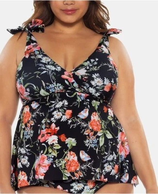 Becca By Rebecca Virtue French Valley Top Removable Cups Plus Size 0X(14-16) - Image 1 of 4