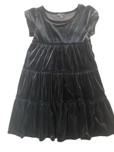 Gap Kinder schwarz Größe 8 Medium Velours Stufen Urlaub Party Kleid - Bild 1 von 7
