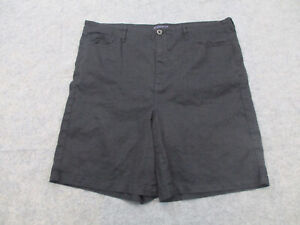 NYDJ Shorts Womens 14 Black Denim Lift Tuck High Rise Linen Blend 8.5"