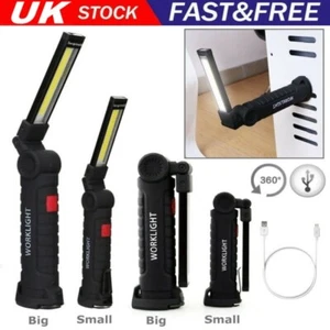 Portable COB LED Work Light Car Garage Mechanic USB Rechargeable Hand Torch - Picture 1 of 18