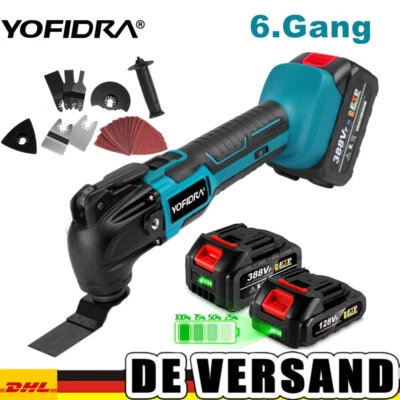 4°Multifunktionswerkzeug AkkuOszillierend Schleifgerät Multitool Vibrationssaege - Bild 1 von 4