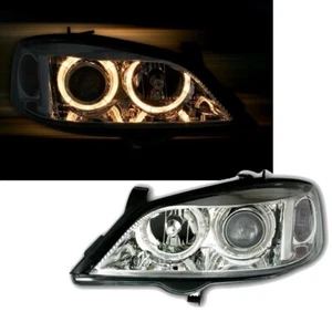 Angel Eyes Scheinwerfer für OPEL ASTRA G 98-05 Halogen Chrom H7 LWR DEPO - Bild 1 von 6