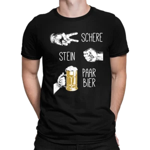 Schere Stein Paar Bier Herren T-Shirt - Bild 1 von 18