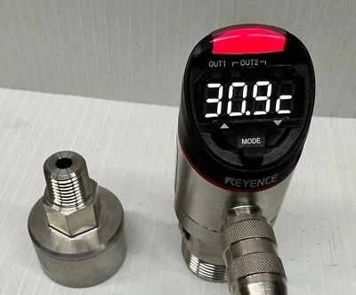 KEYENCE GP-M001T Pressure/temp sensor kit + Adapter OP-87282 +TURCK RK 4T-4  - Image 1 of 4
