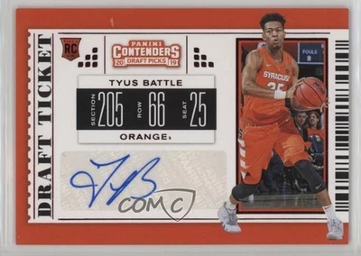 2019 Panini Contenders Draft Picks College Ticket Red Foil Tyus Battle #115 Auto - Image 1 of 2