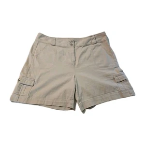 Rafaella Cargo Shorts Women's Size 16 Khaki Cotton Blend - Picture 1 of 11