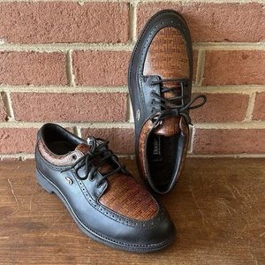 NEW Etonic Women's Size 7.5 M All-Performance Golf Shoes Soft Spike Black Brown - Picture 1 of 11