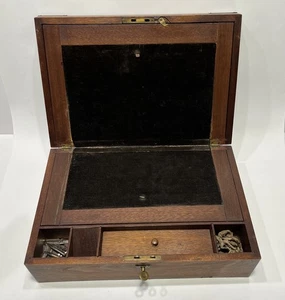 Antique 19th Century Victorian Walnut Document Box Writing Lap Desk - Picture 1 of 5