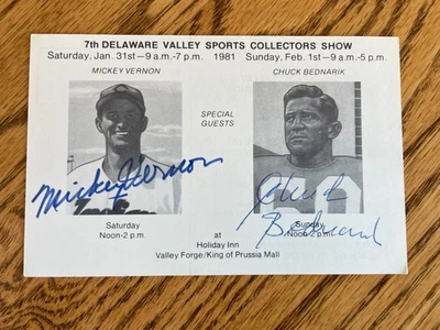 POSTAL FIRMADA CHUCK BEDNARIK & MICKEY VERNON Foto 1 de 2