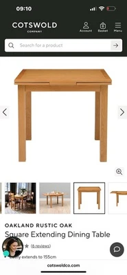 Cotswold company dining room table / square extending - Image 1 of 4