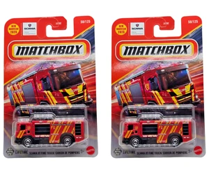 2025 Matchbox Scania XT Fire Truck #58 Red - Set of 2 - Picture 1 of 3