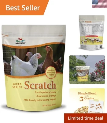 Enrich Your Flock with 10 lb Mixed Grain Scratch Feed for Poultry & Chickens - Image 1 of 4