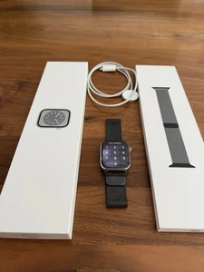 Apple Watch Series 8 45mm Zegarek ze stali nierdzewnej Milanaise Bransoletka Grafit GPS Cellular - Zdjęcie 1 z 7