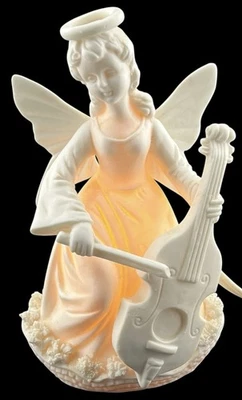 Rare Vintage Ardalt Angel Lamp Cello Player White Lenwile Porcelain Japan Works! - Image 1 of 4